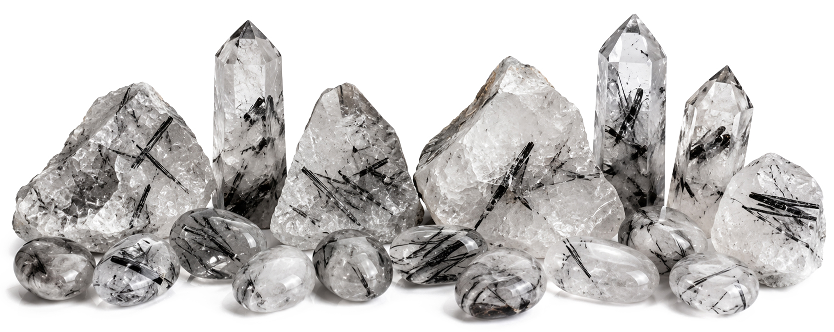 Cristal de roche tourmaline