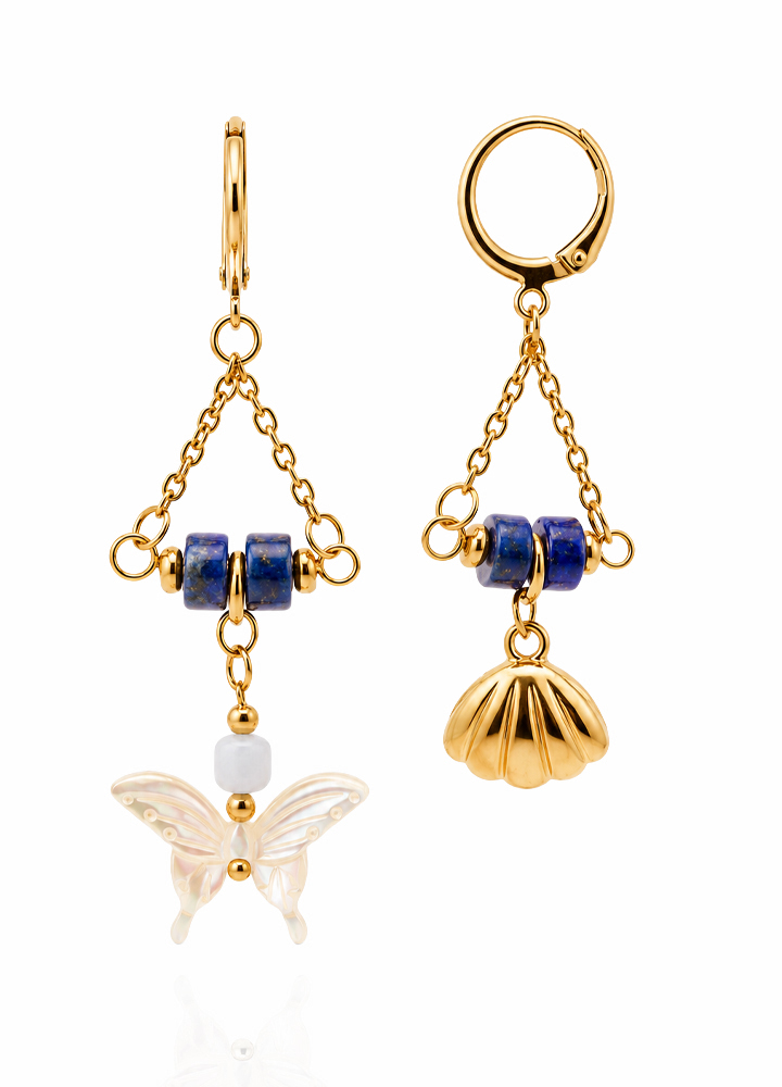 Boucle d'oreille Céleste dorée