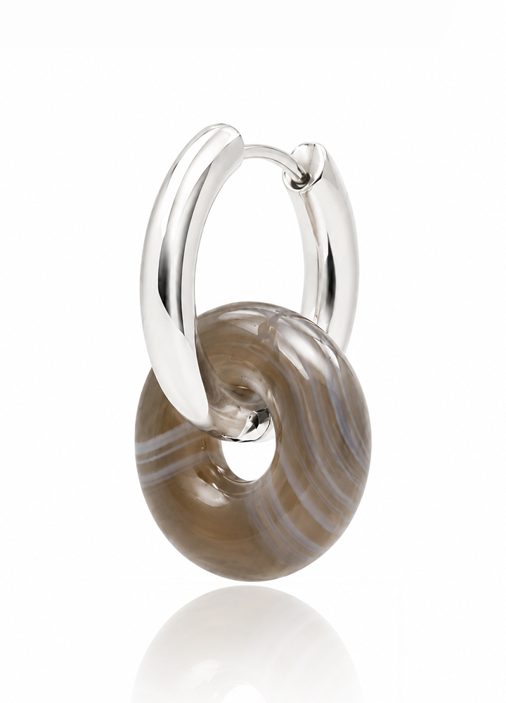 Boucle d'oreille Loa argentée