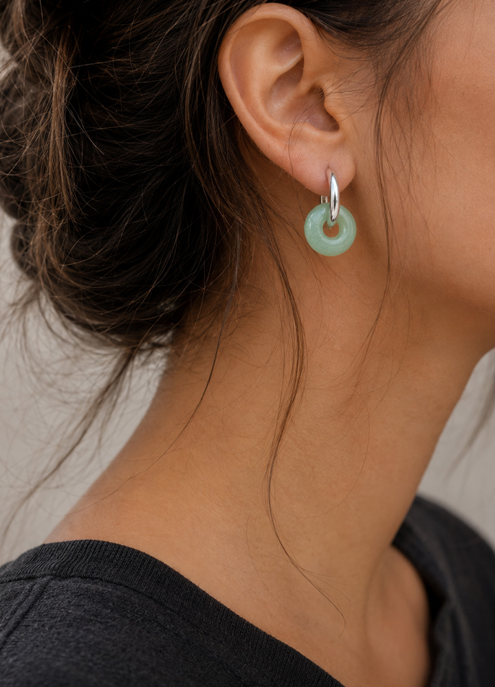 Boucle d'oreille Loa argentée