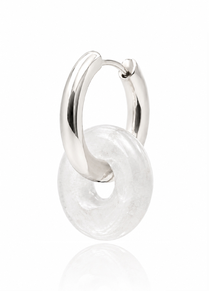 Boucle d'oreille Loa argentée
