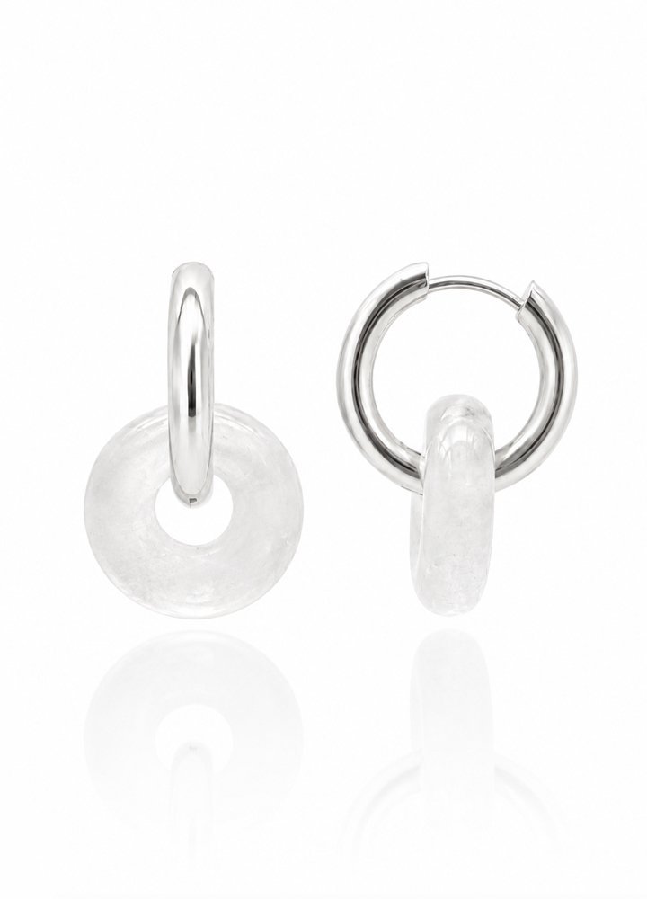 Boucle d'oreille Loa argentée
