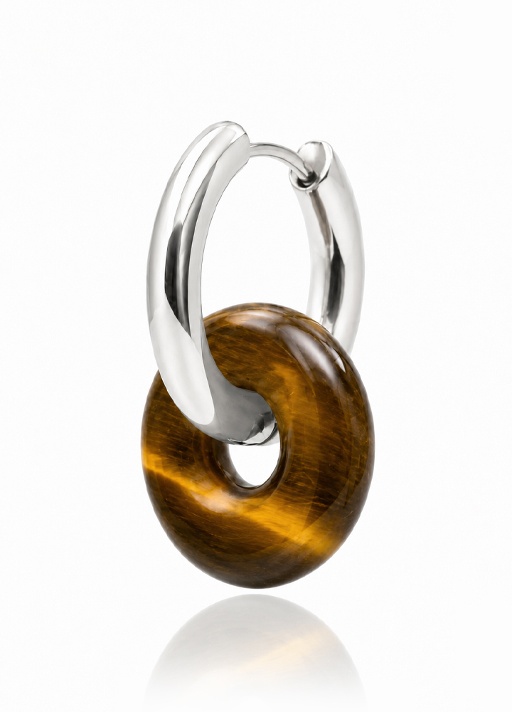 Boucle d'oreille Loa argentée