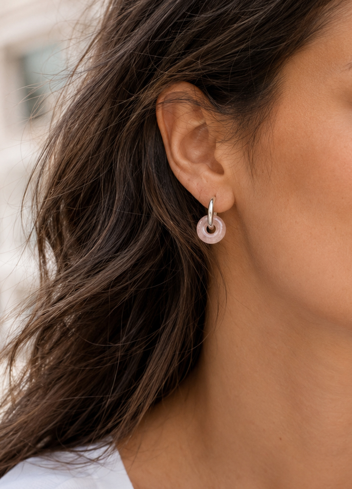 Boucle d'oreille Loa argentée