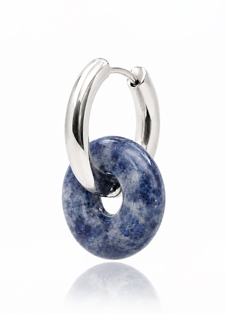 Boucle d'oreille Loa argentée