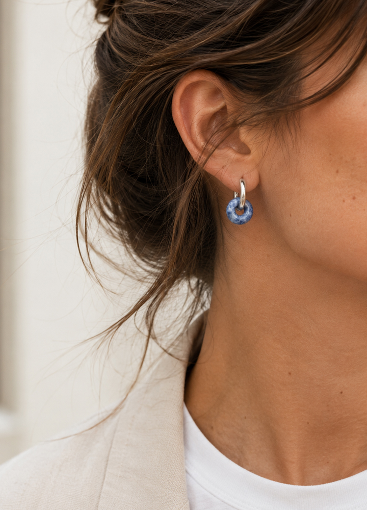 Boucle d'oreille Loa argentée