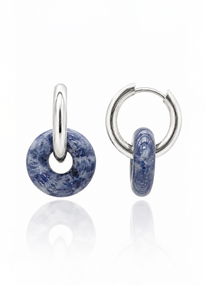Boucle d'oreille Loa argentée