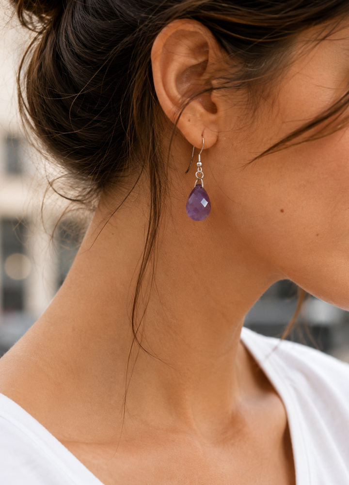 Boucle d'oreille Lyor argentée