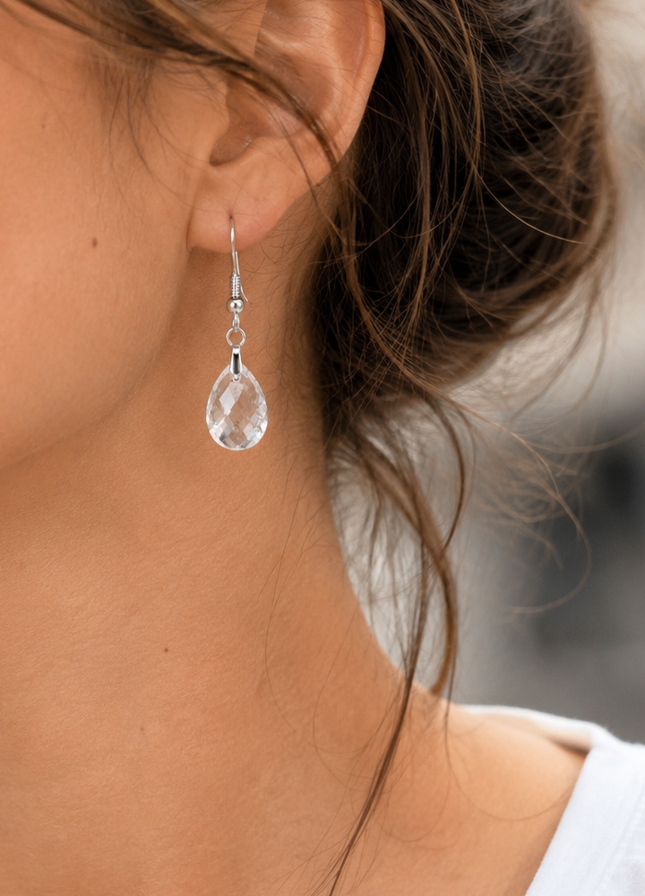 Boucle d'oreille Lyor argentée