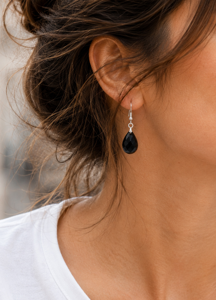 Boucle d'oreille Lyor argentée