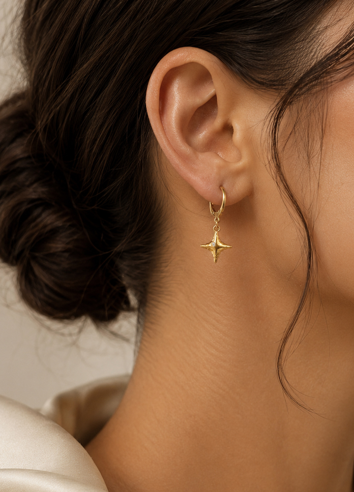 Boucle d'oreille Stella dorée