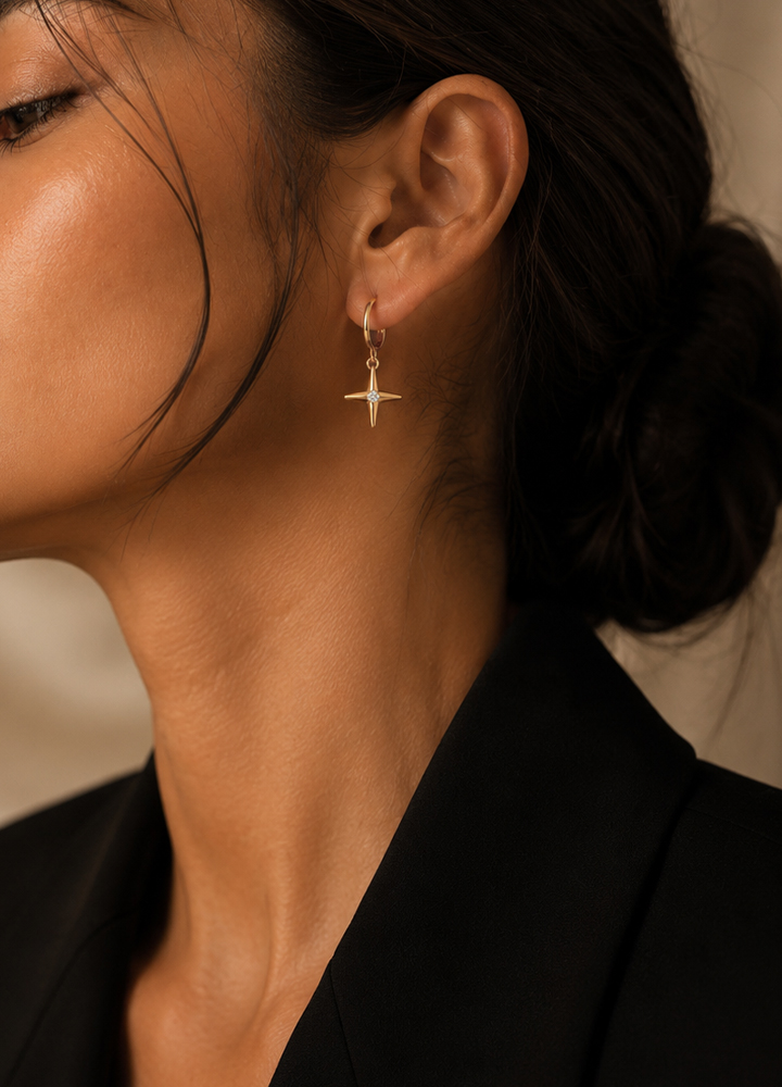 Boucle d'oreille Lyra dorée