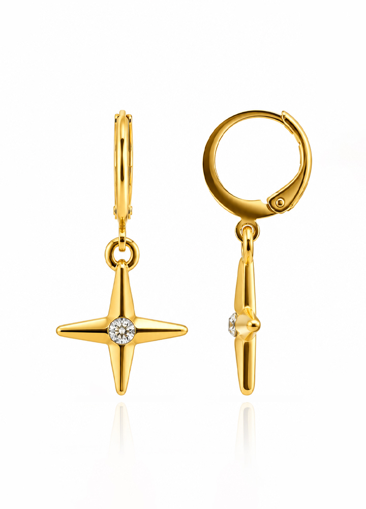 Boucle d'oreille Lyra dorée