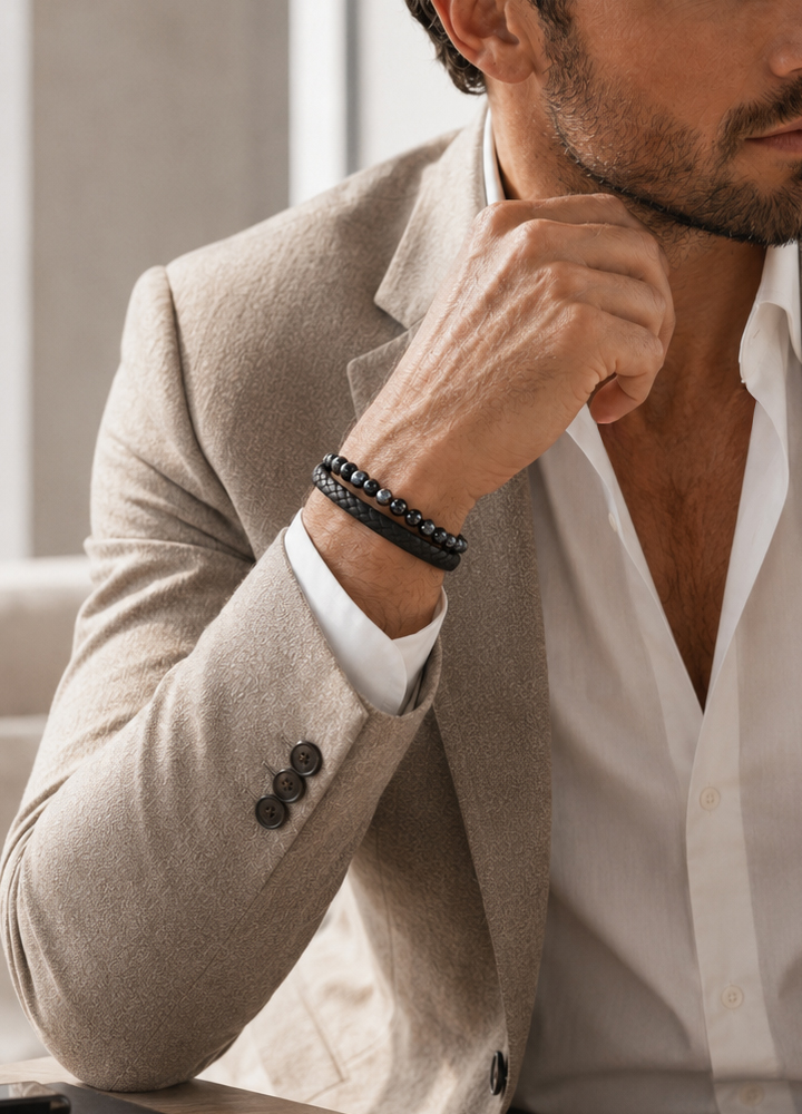 Bracelet Aska cuir noir