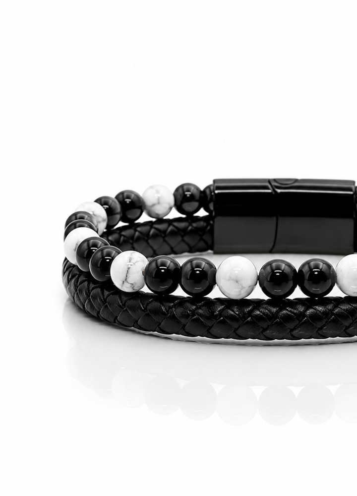 Bracelet Aska cuir noir