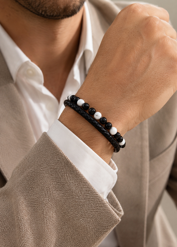Bracelet Aska cuir noir