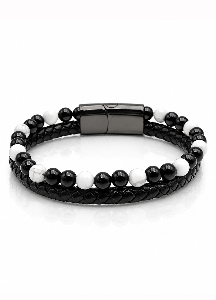Bracelet Aska cuir noir