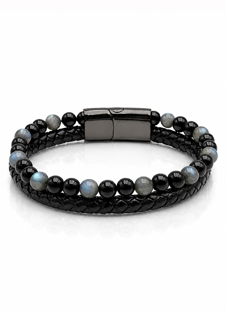 Bracelet Aska cuir noir