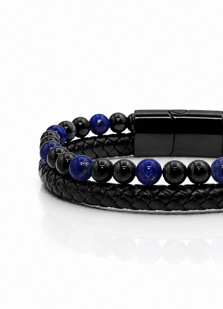 Bracelet Aska cuir noir