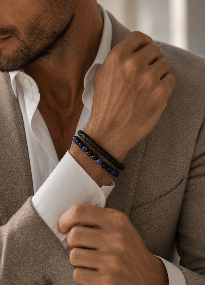 Bracelet Aska cuir noir