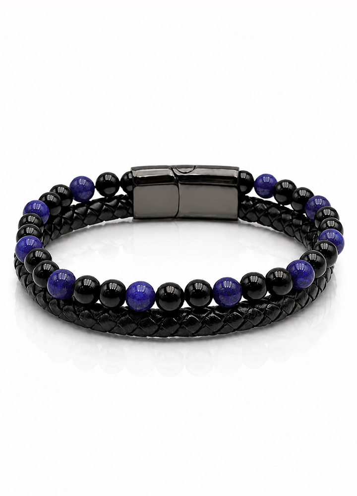 Bracelet Aska cuir noir