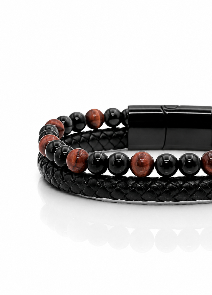 Bracelet Aska cuir noir