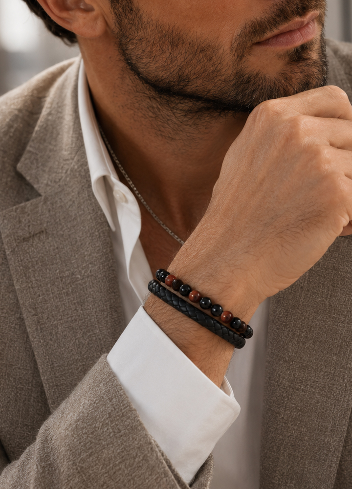 Bracelet Aska cuir noir