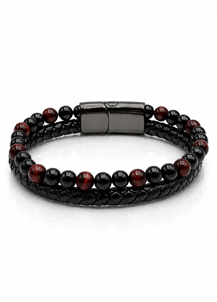 Bracelet Aska cuir noir