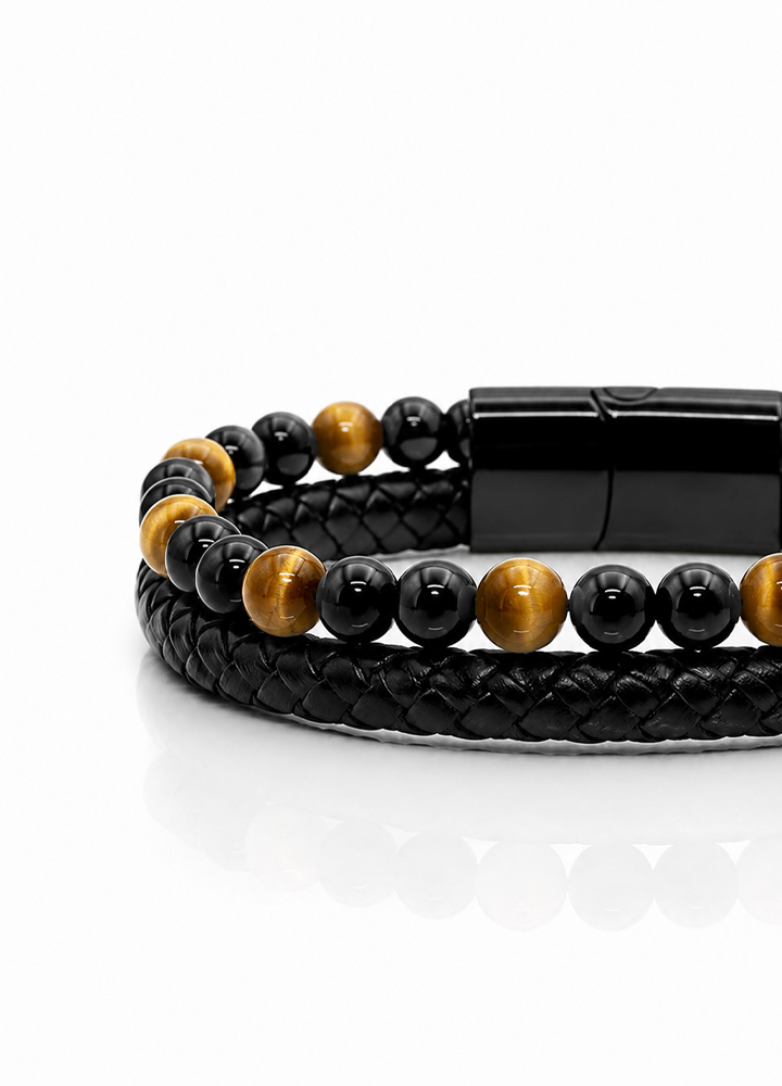 Bracelet Aska cuir noir