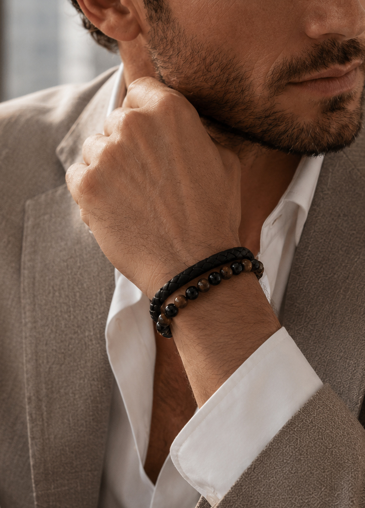 Bracelet Aska cuir noir