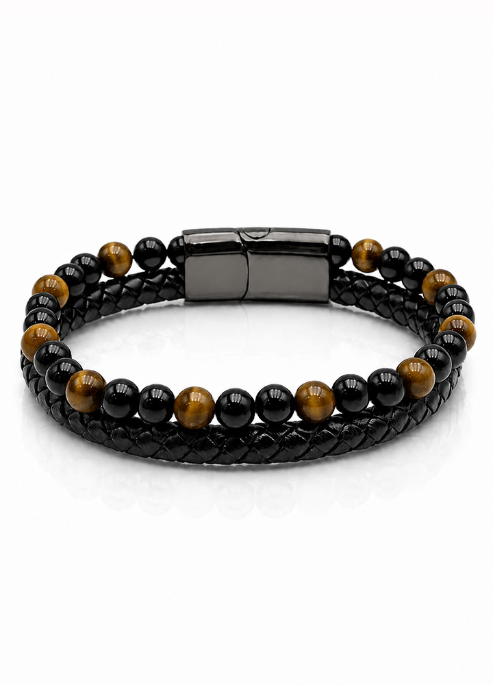 Bracelet Aska cuir noir