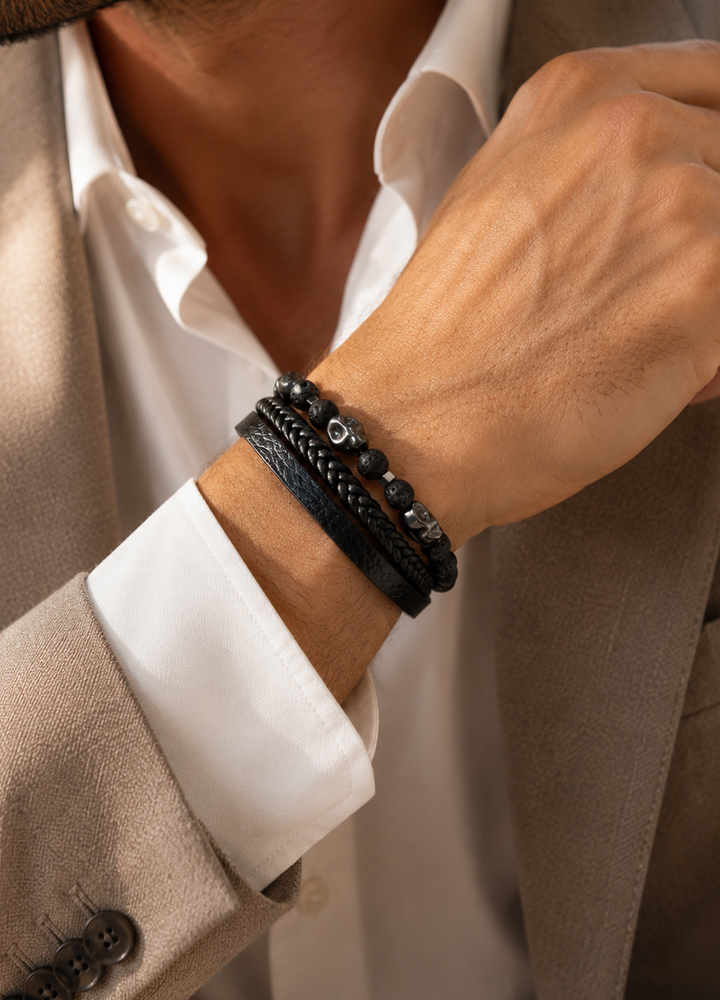 Bracelet Noxis cuir noir