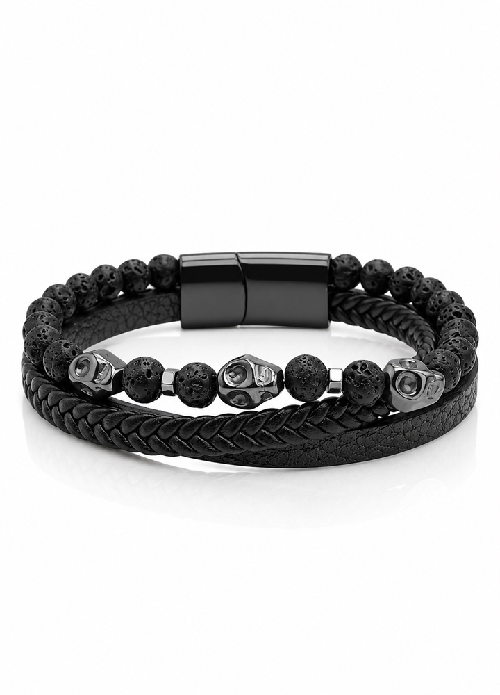 Bracelet Noxis cuir noir