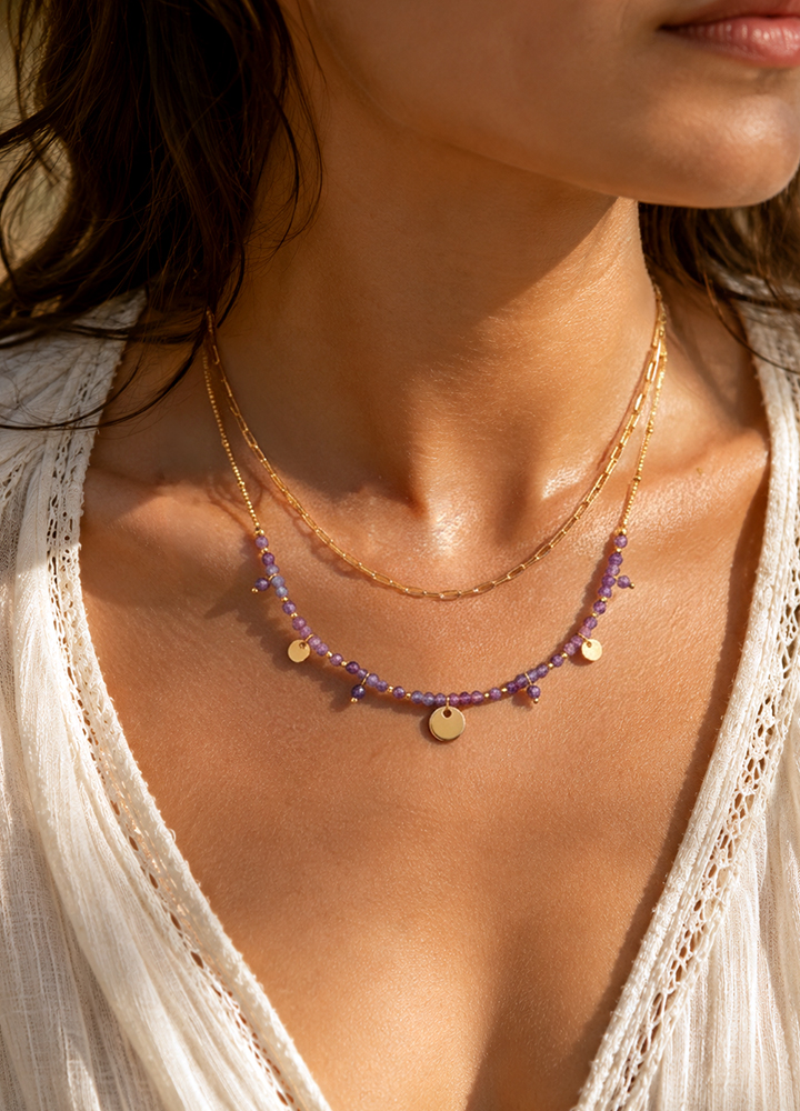 Collier Iris doré