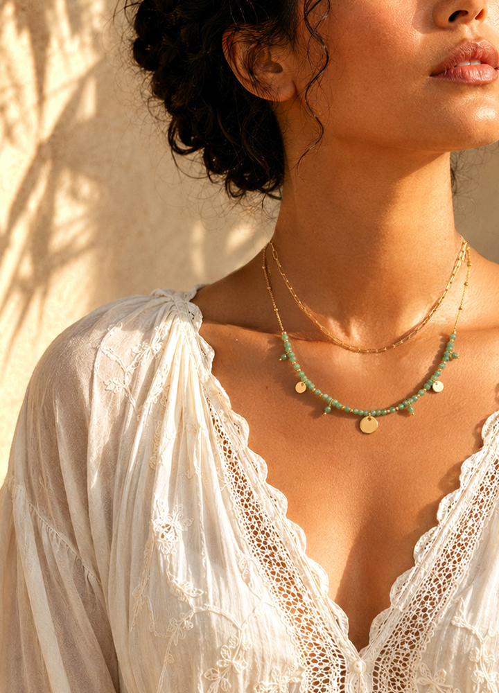 Collier Iris doré