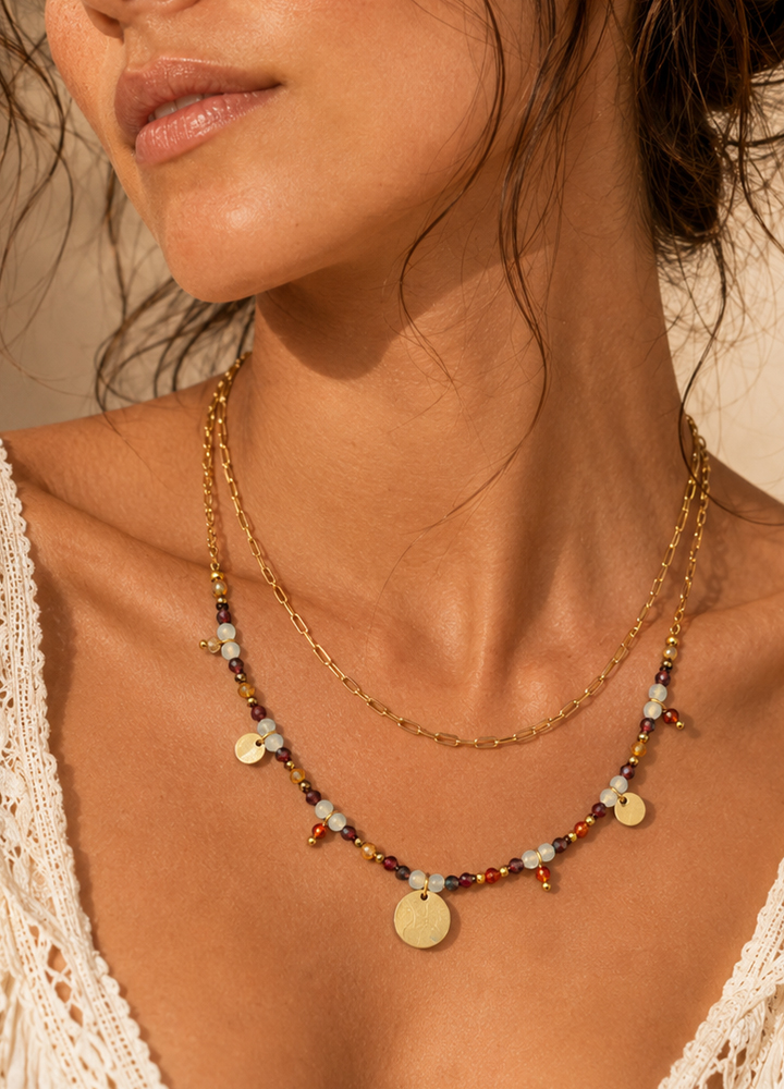 Collier Iris doré