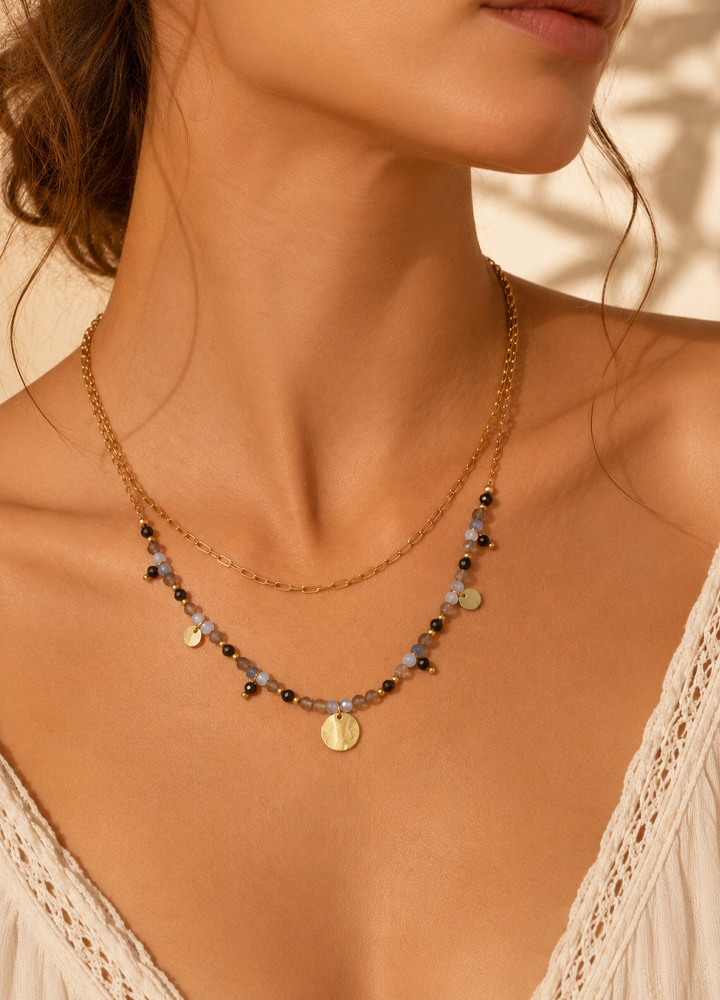Collier Iris doré