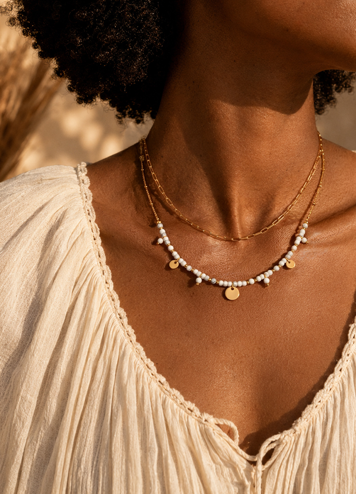Collier Iris doré