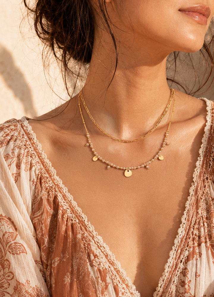 Collier Iris doré